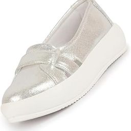 Women Stylish Broad Cross Strap Design Slip-On Casual Comfort Shoes | Height Enhancer Shiny Party Loafers | Ballerina with Memory Cusion Insole-image-3