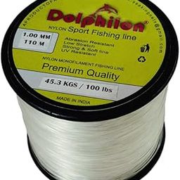 DOLPHILON Brand 1.00 MM Diameter Clear Super Strong Nylon MONOFILAMENT Fishing LINE in 110 METRE Package in Bobbin-24