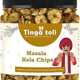 TINGA TOLI Homemade Kerala Special Masala Banana Chips Pack of 1 of 125 Grams Kela Wafer banana wafers Masala Yellow Kela Chips Natural banana chips Made with coconut oil [Jar Pack]-image-89