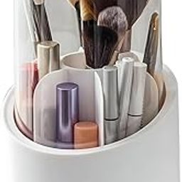 RILOVINS 360° Rotating Makeup Brush Holder Organizer | Large Capacity Vanity Storage Box for Brushes, Lipsticks, Eyeliners, Cosmetics | Spinning Cosmetic Organizer for Dresser, Bathroom, Desk-image-59