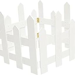 UJEAVETTE 4X Christmas Tree Fences Sturdy Garden Picket Fences for Pets Family Holiday White-image-29