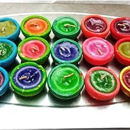 Decorative Round Wax Deep Candles, 4 cm Width, 1.5 cm Height, 90 Minutes Burn Time, Multicolour, Pack of 15-image-37