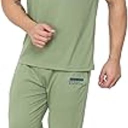 DGreen Men's Basic Solid Cotton Round Neck Tracksuit for Athletics Jogging Gym and Sports-picture-39