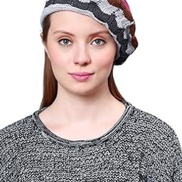BHARATASYA Crochet Knit Cotton French Beret for Women Multi-image-64