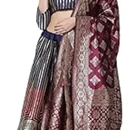 payu Women's Designer Woven Banarasi Silk Lehenga Choli With Dupatta-picture-12