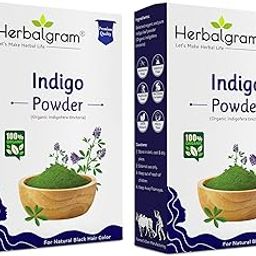 Herbalgram 100% Pure & Natural Indigo Powder 200gm Hair Dye for Deep Black & Brown Shades Cruelty-free & Vegan for Natural Hair Coloring Pack of 2 x100gm-image-25
