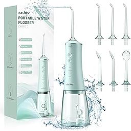 Sejoy Water Flosser for Teeth Cordless, Flossers for Adults Kids, Water Dental Flosser Pick, Braces Flossers Rechargeable Oral Irrigator, IPX7 Waterproof, Gravity Ball Design, Spot Spray Design-55