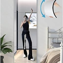 UNBREAKABL MIRO Shatterproof Wall Mirror Full Length for Bedroom, Plexiglass Gym Mirrors for Home, Extra Thick: 1/8",1" x 1" x 4Pcs,Workout Mirrors Safe for Kids,Over The Door, Long Wall Mounted-26