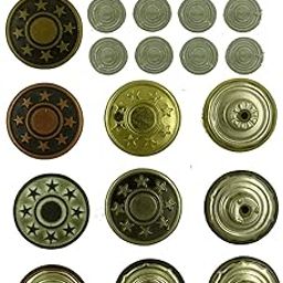 #1A Popular 17mm Bachelor Jean Buttons, Set 50 with Tool-image-4