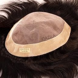 Qazila Hair patch for men, Hair wig for men, Monofilament, 100% natural human hair, Durable & Easy To Self-Service, Men, Pack of 1 (Black, 8x6)-image-79