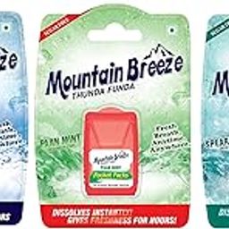 Mountain Breeze Mouth Freshner Sugar-Free All three flavor Coolmint, Spearmint, Paan Fresh Breath Strips Blister Pack of 6 (24Strips each)-picture-9