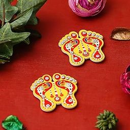 eCraftIndia Lakshmi Charan Paduka Stickers for Home Office Puja Ghar Temple - Diwali Decoration Items for Home Decor-image-78
