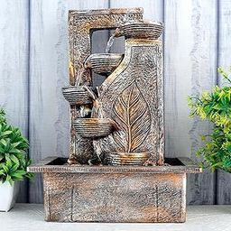 Global Grabbers Polyresin Table Top Indoor Outdoor Water Fall Fountain with LED Lights Home Decor Decoration Gift Gifting Items-A_ORG-SF31-image-55