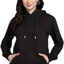 | Women's Full Sleeve Hoodie Sweatshirt | Stylish Casual Winter Pullover | Soft Warm Fabric | Relaxed Fit for Daily Comfort | Trendy Street Style & Cozy Layer for Cold Days | Black-image-89