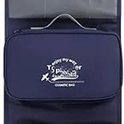 Hanging Travel Toiletry Bag, Waterproof Cosmetic Organizer with Multiple Compartments, Navy Blue-image-19
