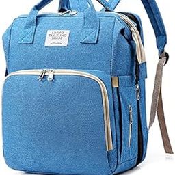 HomeCloud Diaper Bag Backpack|Foldable Mummy Bag with Integrated Bassinet, Travel Crib, and Waterproof Design | The Perfect Infant Sleeper Nest for Boys and Girls sky_blue Standard-image-34