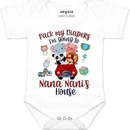 arvesa I Am Going To Nana Nani House Romper R-1236, Adorable present for Nani Nani Baby Clothes-picture-7