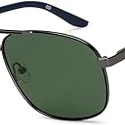 | Gunmetal - Grey | Full Rim Rectangular Stylish & Premium Polarized Sunglasses | Polarized and 100% UV Protected | Men & Women | Extra Wide | JJ S15860-1