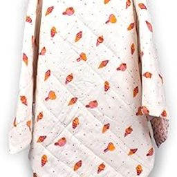 Mom's Home Organic Cotton Baby Quilt Light Winter Blanket- 0-3 Year-110x120 cm - Icecream-picture-24