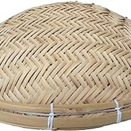 Traditional Handwoven Bamboo Food Cover Basket, Decorative Dome Storage Container-image-14