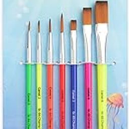 Camel Plastic Champ Brushes Set of 7 | Round & Flat Brushes for Water, Poster & Acrylic Colors | Perfect for Kids, Hobbyists & Artists-18