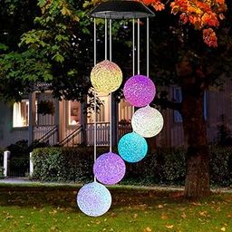 KizmetKare Solar Wind Chime Light - Color Changing Crystal Ball With LED for Outdoor Decoration - IP65 Waterproof for Garden, Patio, Holiday Deco Gift-image-26