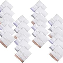 Kuber Industries (Set of 24) Handkerchief | Premium Cotton Men's Handkerchief | Hanky Set for Men | Hand Rumal for Boys | Fancy Border | 24025 | White-image-24