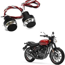 Kozdiko Motorcycle LED Indicator Dual Color Blinker Stylish Turn Signal Handle Bar Light for Royal Enfield Hunter 350-32