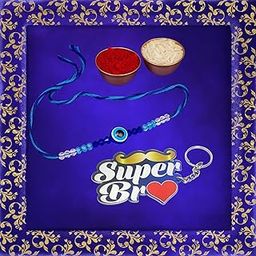 Evil Eye Rakhi with Keychain, Traditional Indian Raksha Bandhan Gift Set-image-31