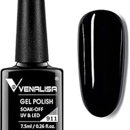 VENALISA Gel Nail Polish-Pure Black Color Soak Off UV LED Nail Gel Polish Nail Art Starter Manicure Salon DIY at Home-image-7