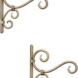 Wall Hanging Plant Hook for Planters, Lanterns, Bird Feeders, Wind Chimes, Hanging Baskets, and Ornaments for Indoor and Outdoor Balcony Décor (Golden S) (Pack of 2)-image-98