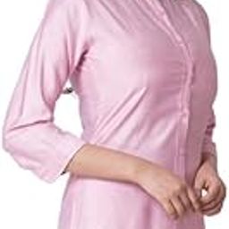 Women 3/4 Sleeve Western Regular Fit Solid Formal Shirt with Mandrin Collar S - 149 Pink-image-72
