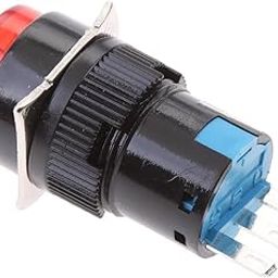 JAZZY PEARLS Pushbutton Switch, Dc 12V Led Lamp 3 Pin Latching Round Cap Push Button Switch Connectors 3A-250V/Ac,5A/30Vdc Red-41