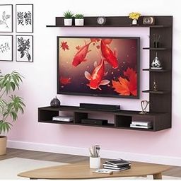 Bros Moon 48 Inch Mdf C Shaped Wall Mounted Tv Unit, Floating Cabinet For Wall For Living Room/Kid'S Room/Bedroom Suitable For Upto 48 Inches Smart Tv (C Style Cabinet, Dark Wenge) - Engineered Wood-50