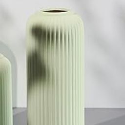 Craftribal's Modern Ceramic Light Green Flower Vase(10 Inches) for Living Room, Flower Pots for Home Decoration, Home Decor, Line Vase,Ribbed Vase-image-98
