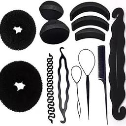 GadinFashion™ Hair Acceessories Combo Pack of 13 Juda Makers | Bun Maker Hair Puff Maker Hair Tool Kit Hair Dount | Fancy Hair Design Maker Kit For Women And Girls-32