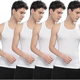 force nxt Super Combed Egyptian Cotton Men's Pack of 4 White Vest-picture-13