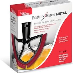 New Metro Design Beater Blade Metal TH-MR Compatible with KitchenAid 4.5-5 Qt Tilt-head Stand Mixer, Red-picture-25