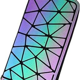 Geometric Luminous Purses And Handbags For Women Holographic Reflective Crossbody Bags Wallet, Multicolor-image-76