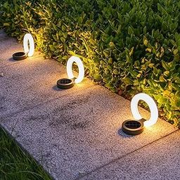 SOLARISEARTH Solar Ground, Solar DiskIP65 Waterproof Warm Light Decking Lights Auto On/Off with Adjustable Head Landscapes for Garden Lawn Patio (Pack of 4)-28
