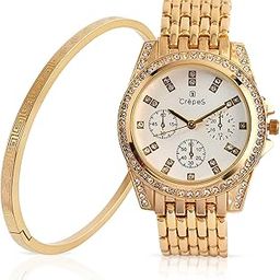 Stylish Magna Analog Watch & Verce Bracelet Stack for Women-image-96
