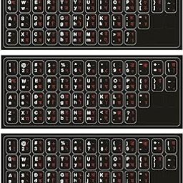 Advita Keyboard Sticker for English/Hindi Typing Regular Keyboard Sticker Pack of 3 for Computer/Laptop, Black Background with Red Fonts-15