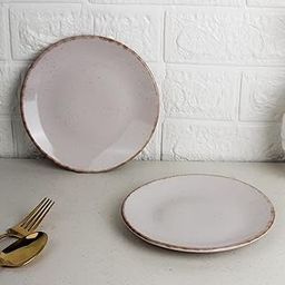 The Earth Store Glossy Lavender Marble 7 Inch Ceramic Quarter Plates Set of 2 | Microwave & Dishwasher Safe Plate | Half Plate for Dessert, Snacks, Dinner | Snack Plates for Gifting, Daily Use-8