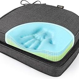 SUNROX Gel Memory Foam Chair Cushions, FadeShield Water-, Stain-Resistant Durable Reversible Seat Cushion Pads with Ties for Indoor/Outdoor Kitchen Dining Office, 19"x19", Set of 2, Midnight-29