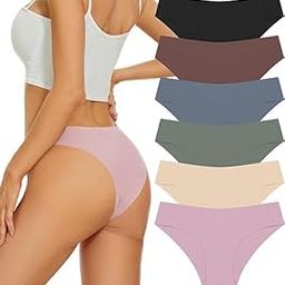 Anazon Brand Women's Seamless Cheeky Underwear No Show Underwear for Women Stretch Bikini Panties Silky Invisible Hipster Multi-Pack-image-33