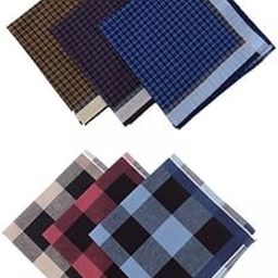 LICHTS® 3x6x Dark Plaid Handkerchief Casual Comfortable Reusable Men's Handkerchiefs|Clothing Shoes & Accessories | Mens Accessories | Handkerchiefs-picture-21