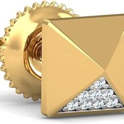 Monolith 14 Kt./ 18 Kt. Yellow Gold, Diamond Men's Ear Stud-image-66