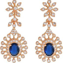 Fashion Jewellery Sapphire Gold Polished Zircon Earrings With Push Back Clouser | Best For Gifting & Special Occasion | Hanging Earrings For women - 421343-image-60
