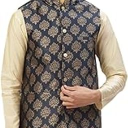 Men's Woven Design Nehru Jacket.-27