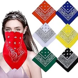 bismaadh Tie Dye Bandana Cotton Paisley Bandanas Headbands Cowboy Handkerchiefs for Men and Women-picture-9